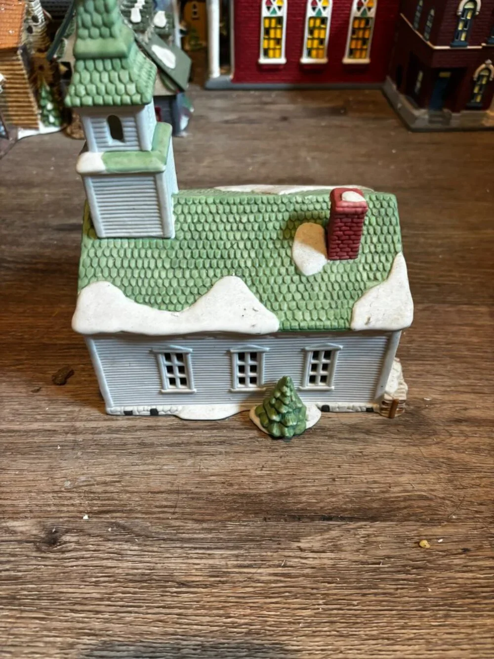 Department 56 Christmas village light up building New England Church